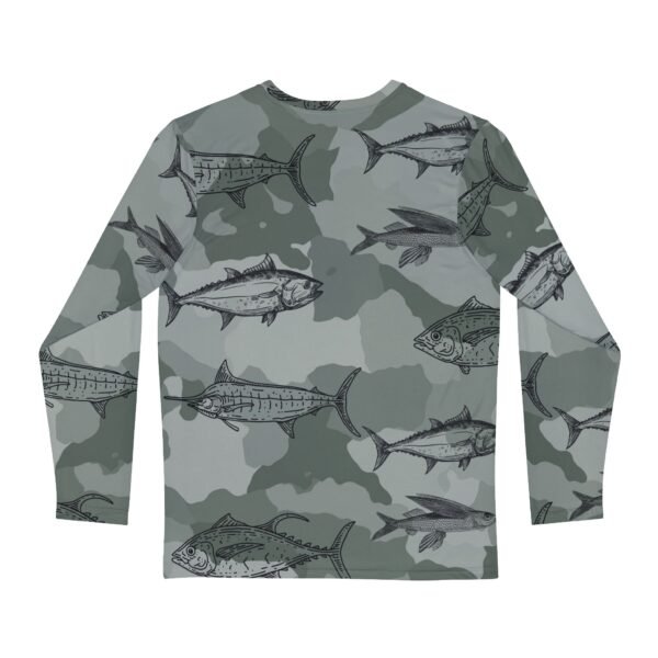 Black Camo Fish Print   Long Sleeve Shirt - Image 2