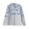 Grey Fish Print Sports Hoodie UPF 50+ - Image 2
