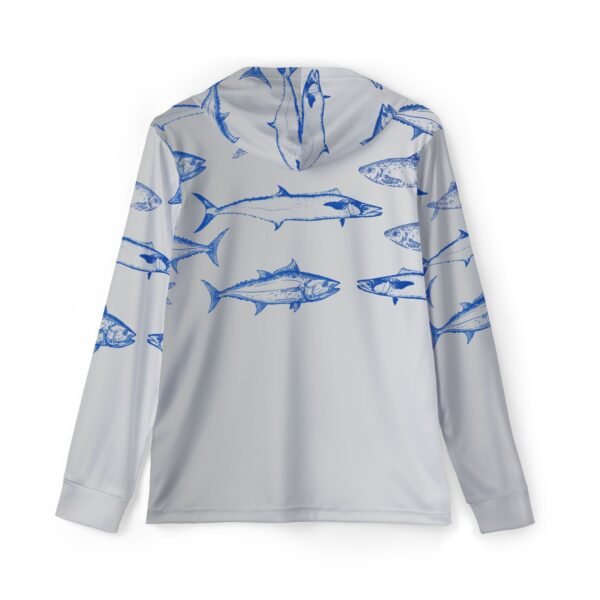 Grey Fish Print Sports Hoodie UPF 50+ - Image 2