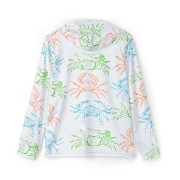 White Crab Print Sports Hoodie - UPF 50+ - Image 2