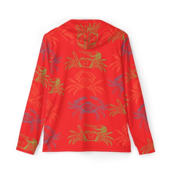 Red Crab Print Sports Hoodie - UPF 50+ - Image 2