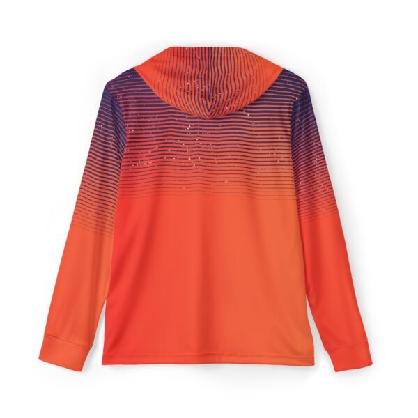 Orange Blue Unisex Sports Hoodie UPF 50 - Image 2