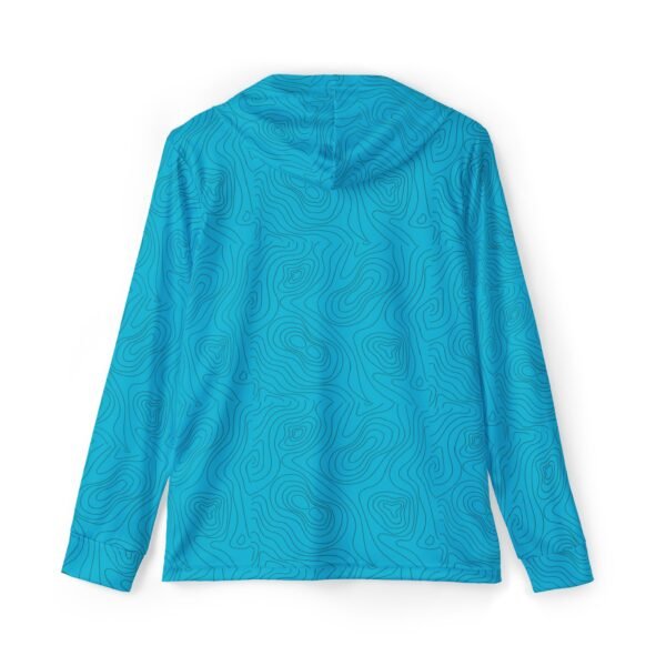 Blue Squiggle Print Sports Hoodie UPF 50+ - Image 2