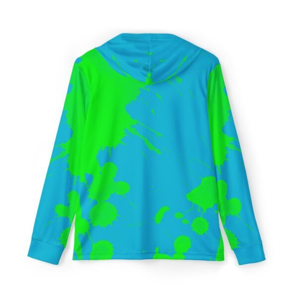 Blue-Green Splash Sports Hoodie UPF 50+ - Image 2