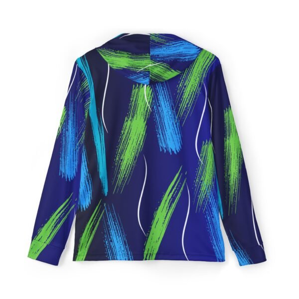 Blue Fade Brush Print Sports Hoodie UPF50 - Image 2