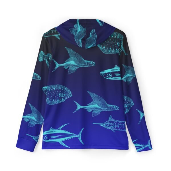 Black Blue Fish Unisex Sport Hoodie UPF50 - Image 2