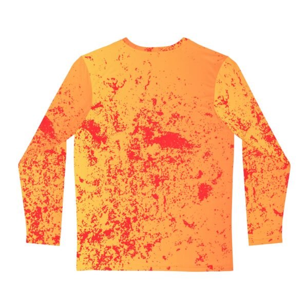 Orange-Red Splash Unisex Long Sleeve Shirt - Image 2