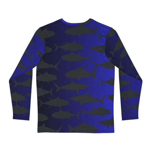 Blue Black Shadow Fish Long Sleeve Shirt - Image 2