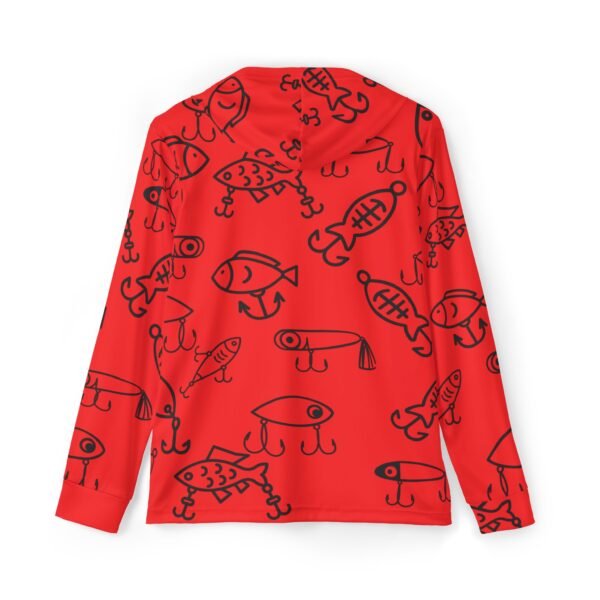 Red Cartoon Lure Sports Hoodie UPF 50+ - Image 2