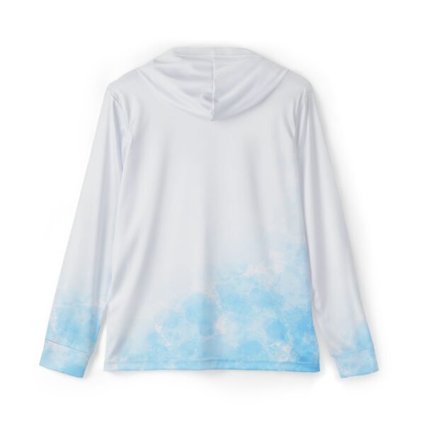 White Wave Print Sports Hoodie UPF 50+ - Image 2