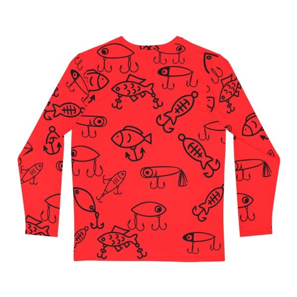 Red Cartoon Print Unisex Long Sleeve Shirt - Image 2