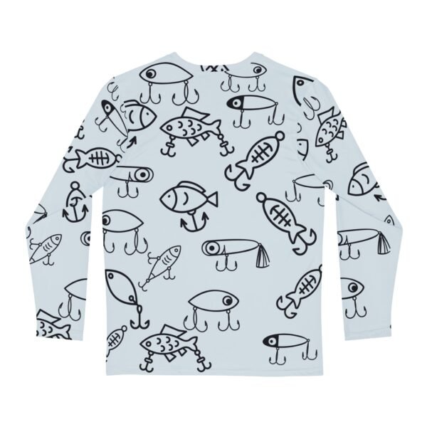 Blue Cartoon Lure Unisex Long Sleeve Shirt - Image 2