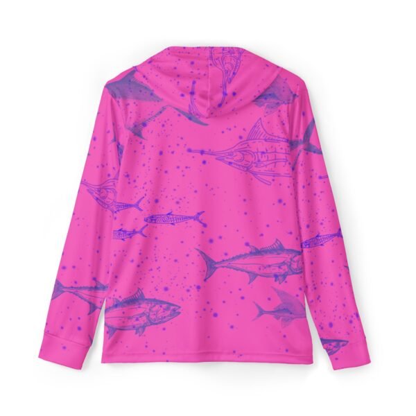Purple Fish Unisex Sports Hoodie UPF 50+ - Image 2