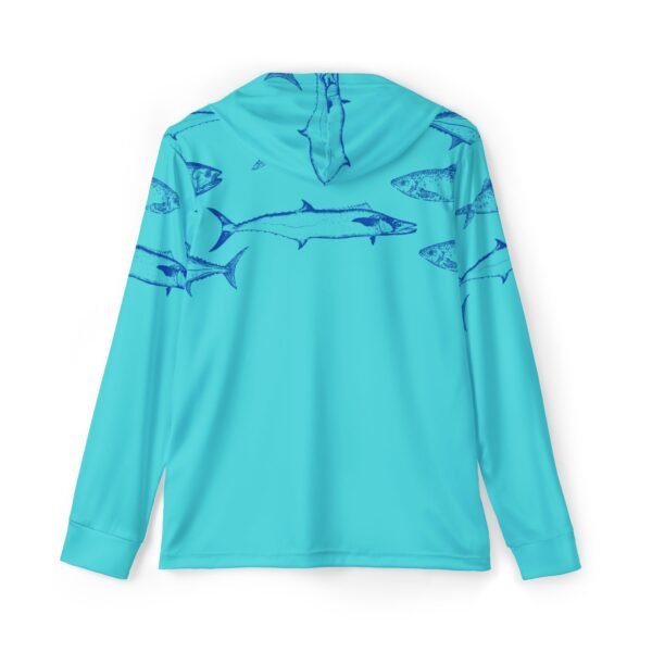 Blue Fish Print Sports Hoodie - UPF 50+ - Image 2