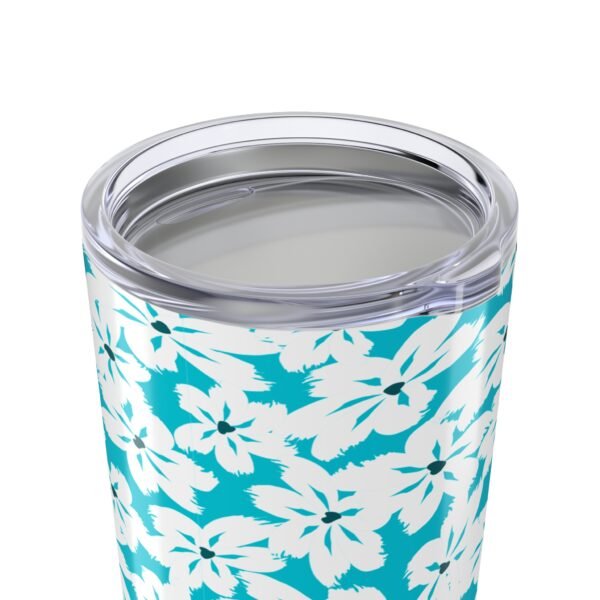 Blue, White Floral 20oz Tumbler - Image 4