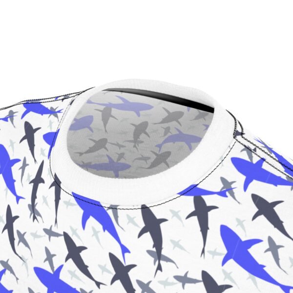 White Shark Print Unisex Tee - Image 5