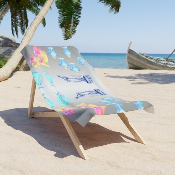 Sea Life Print Beach Towel - Image 3