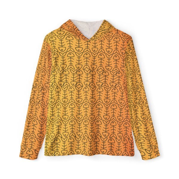 Orange Bones Print Sports Hoodie UPF 50+