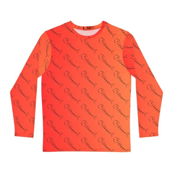 Red Fish Bones Print Long Sleeve Shirt