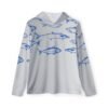 Grey Fish Print Sports Hoodie UPF 50+