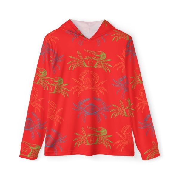 Red Crab Print Sports Hoodie - UPF 50+