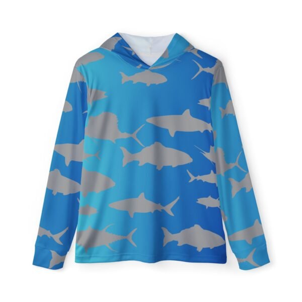 Fish Shadow Print Sports Hoodie UPF 50+
