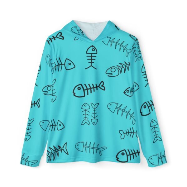 Blue Fish Bones Sports Hoodie UPF 50+