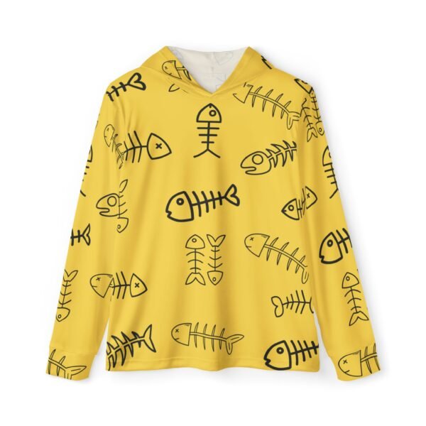 Fish Bone Print Sports Hoodie - UPF 50+