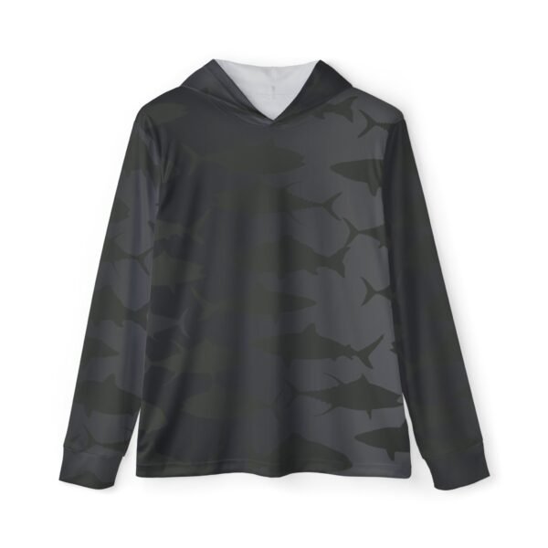 Dark Grey Shadow Fish Sports Hoodie UPF50