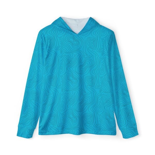 Blue Squiggle Print Sports Hoodie UPF 50+