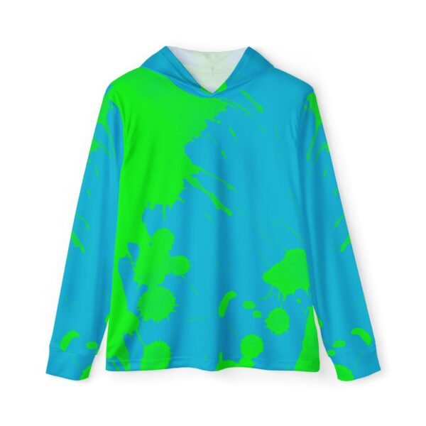 Blue-Green Splash Sports Hoodie UPF 50+