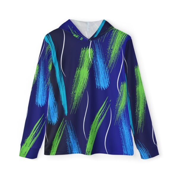 Blue Fade Brush Print Sports Hoodie UPF50