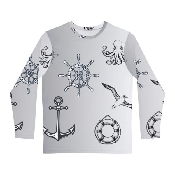 Grey Nautical  Unisex Long Sleeve Shirt