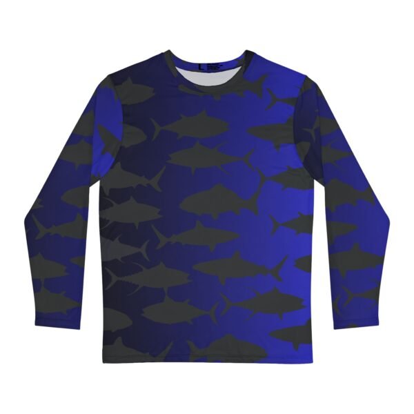Blue Black Shadow Fish Long Sleeve Shirt