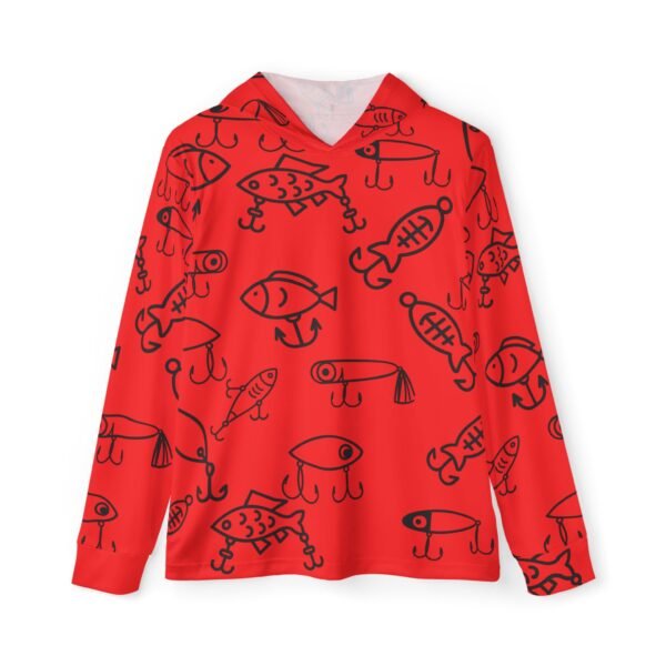 Red Cartoon Lure Sports Hoodie UPF 50+