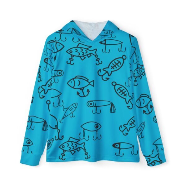 Blue Cartoon Lure Sports Hoodie UPF 50+