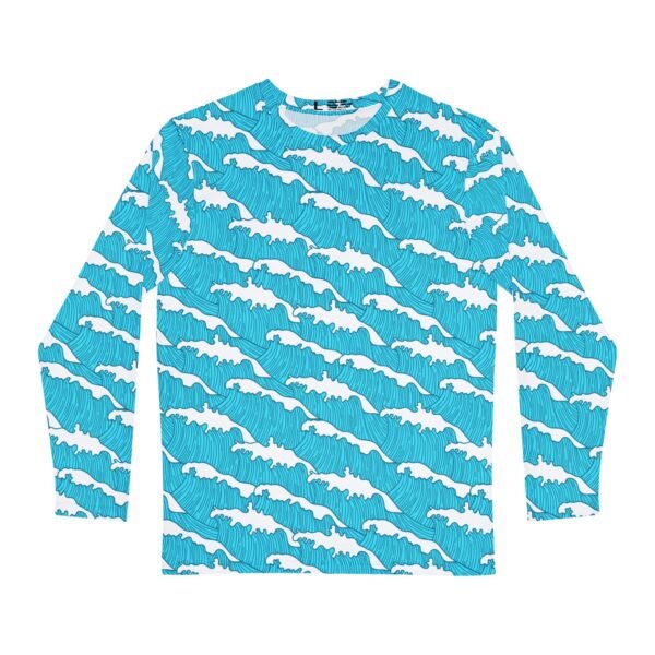 Blue Wave Print   Long Sleeve Shirt