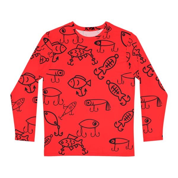 Red Cartoon Print Unisex Long Sleeve Shirt