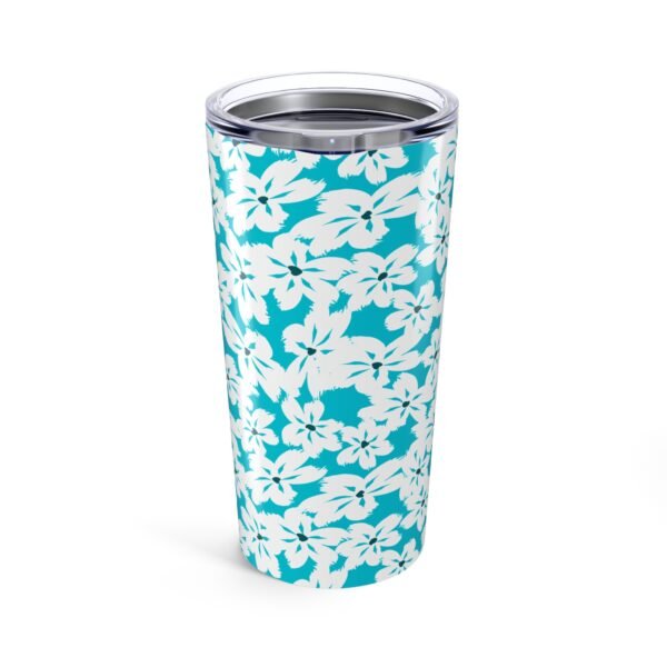 Blue, White Floral 20oz Tumbler - Image 3