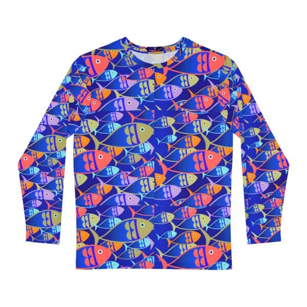 Blue Fish Print Long Sleeve Shirt