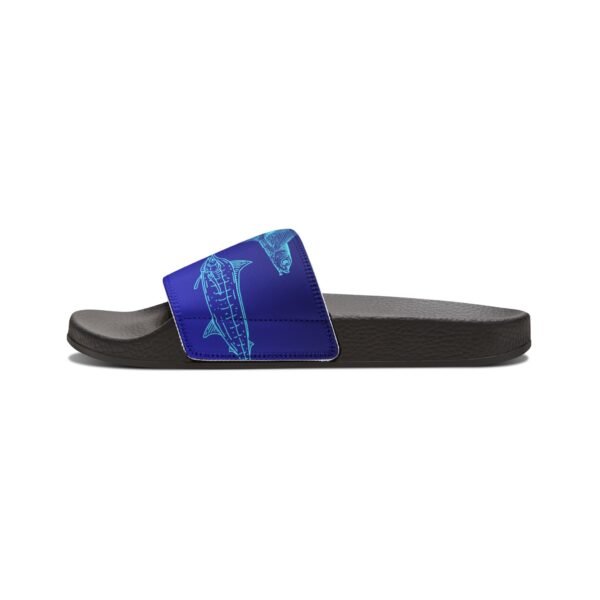 Deep Blue Fish Print Sandals - Image 2