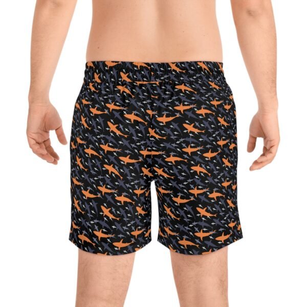 Orange Shark Print Water Swim Shorts - Image 4