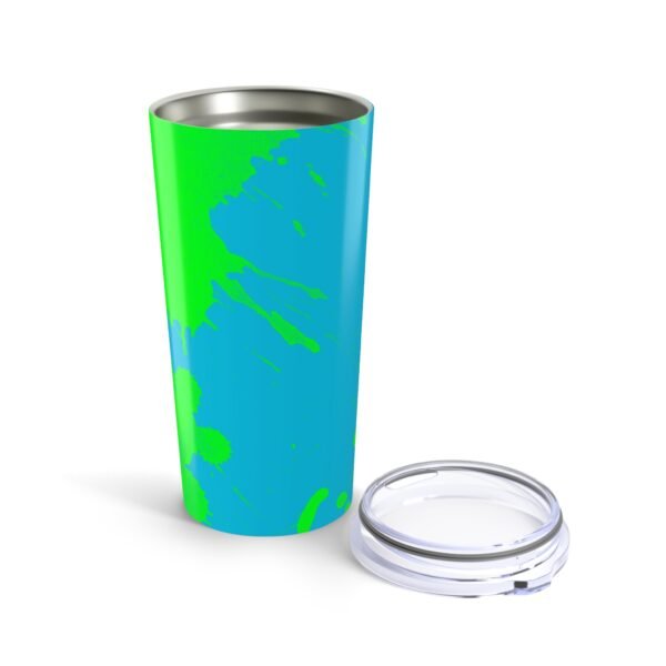 Blue -Green Splash Print 20oz Tumbler - Image 2