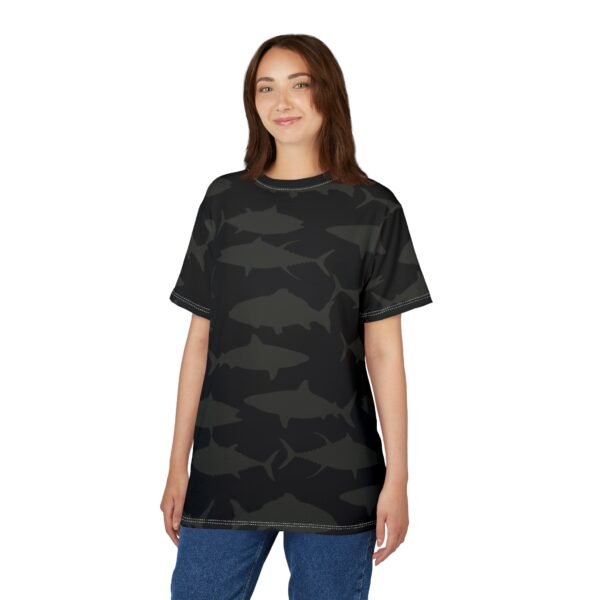 Black Fish Shadow Print Unisex Tee - Image 5