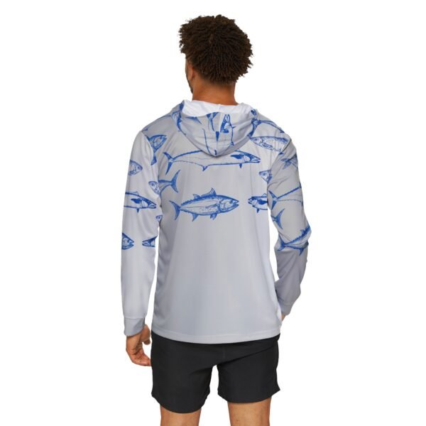 Grey Fish Print Sports Hoodie UPF 50+ - Image 4