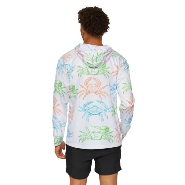 White Crab Print Sports Hoodie - UPF 50+ - Image 4