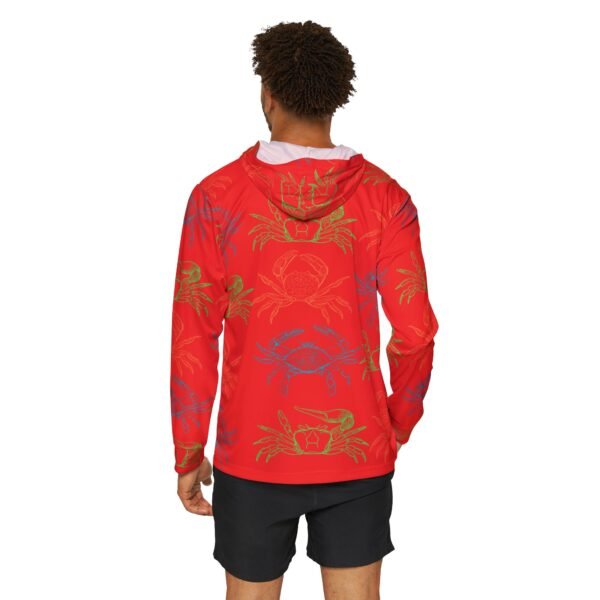 Red Crab Print Sports Hoodie - UPF 50+ - Image 4