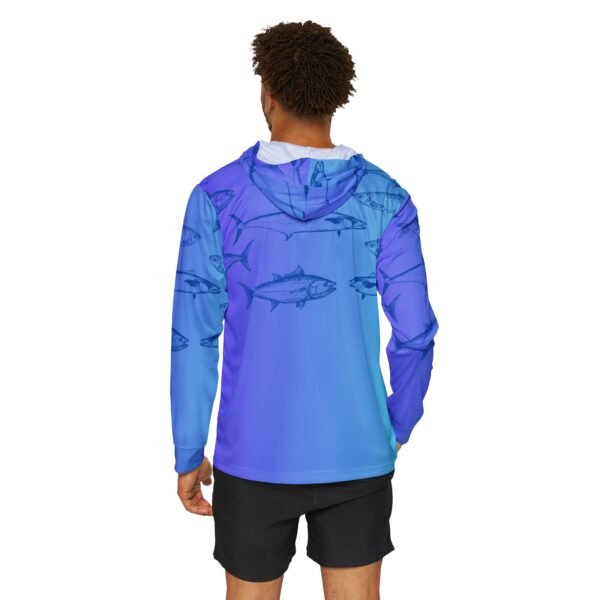 Blue Fish Print Sports Hoodie UPF 50+ - Image 4
