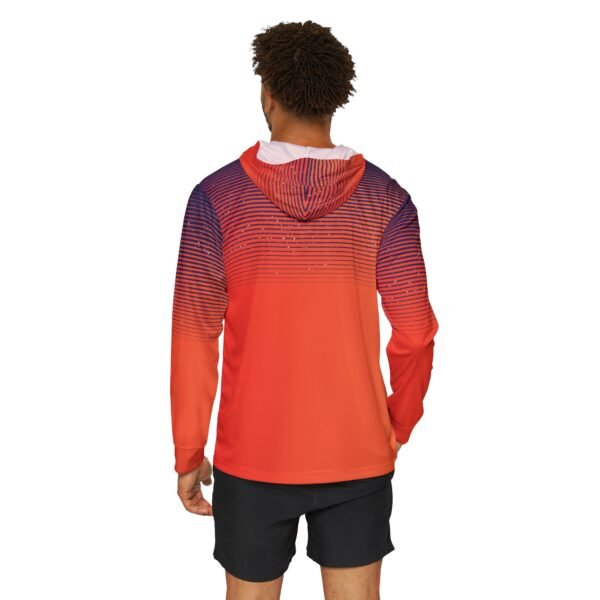 Orange Blue Unisex Sports Hoodie UPF 50 - Image 4