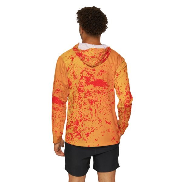 Orange/Red Splash Sports Hoodie UPF 50 - Image 4